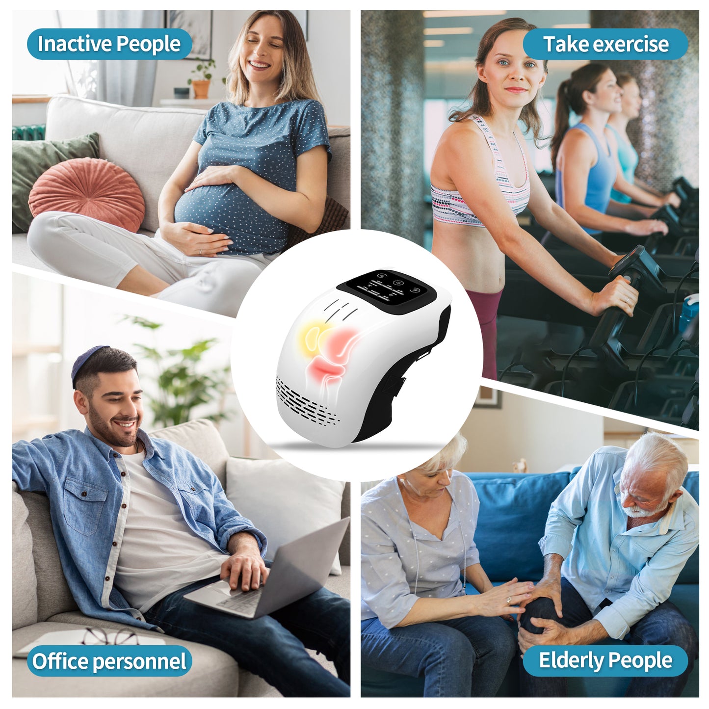 Knee Reliefs Pro | 4-in-1 Heated Knee Massager | Red Light + Infrared