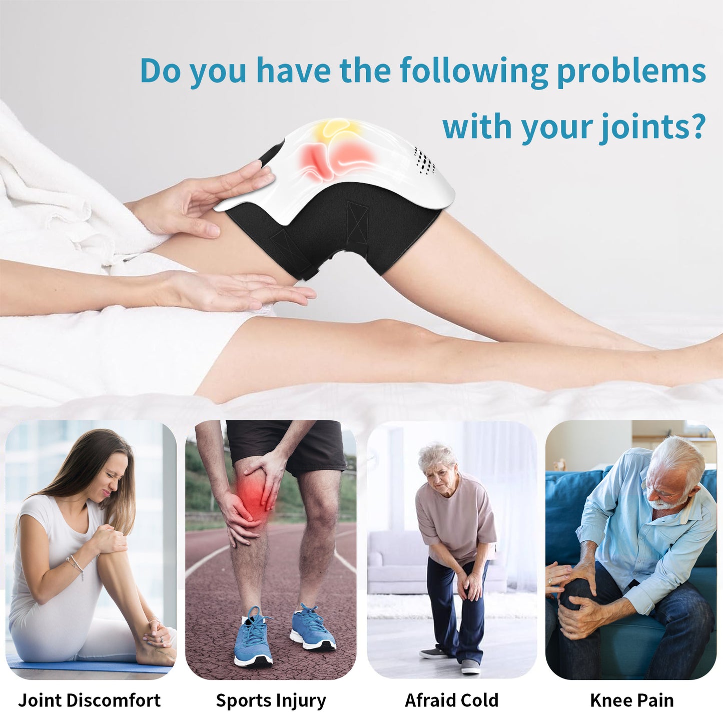 Knee Reliefs Pro | 4-in-1 Heated Knee Massager | Red Light + Infrared